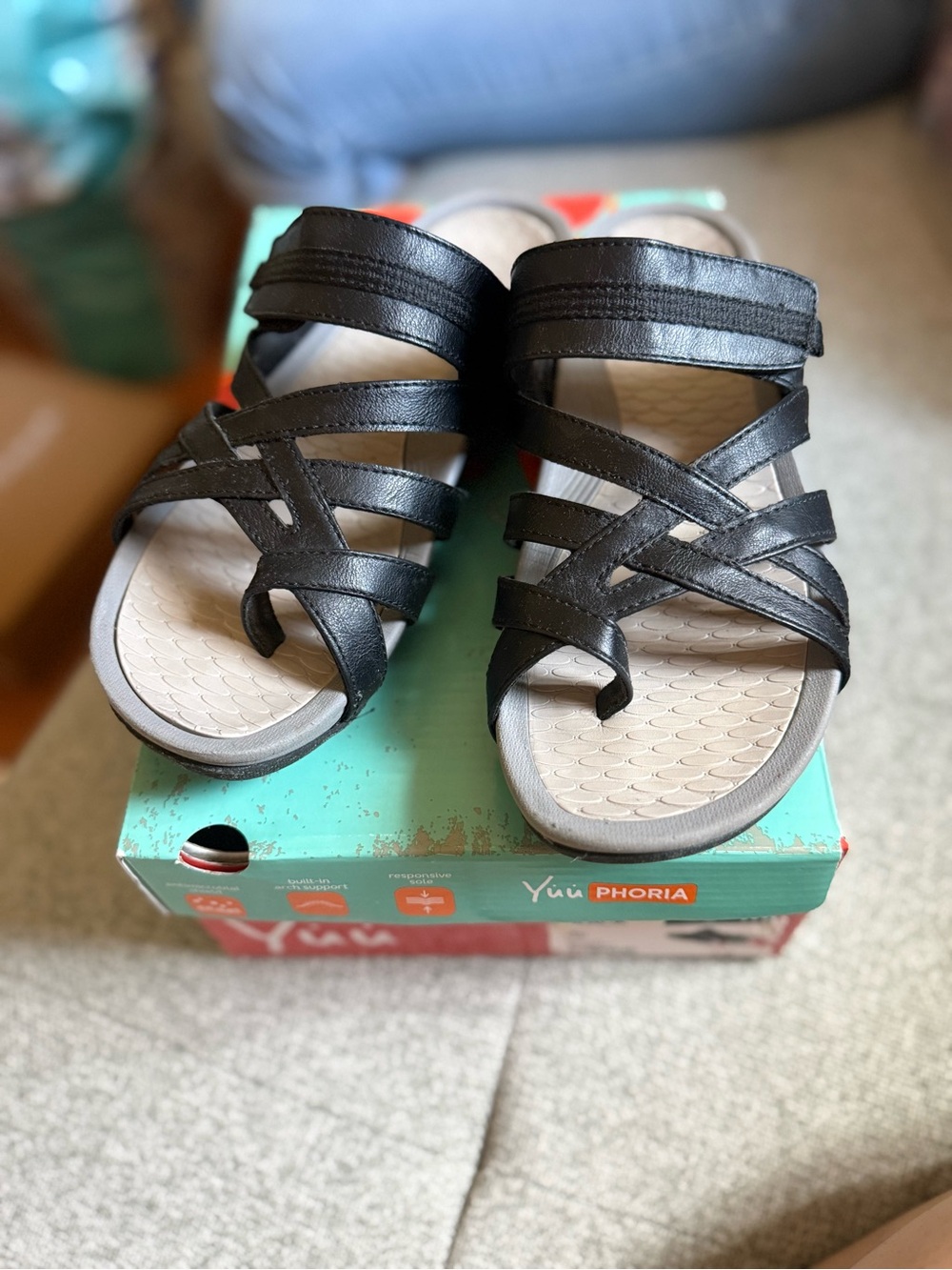 Women’s Black Strappy Comfort Sandals